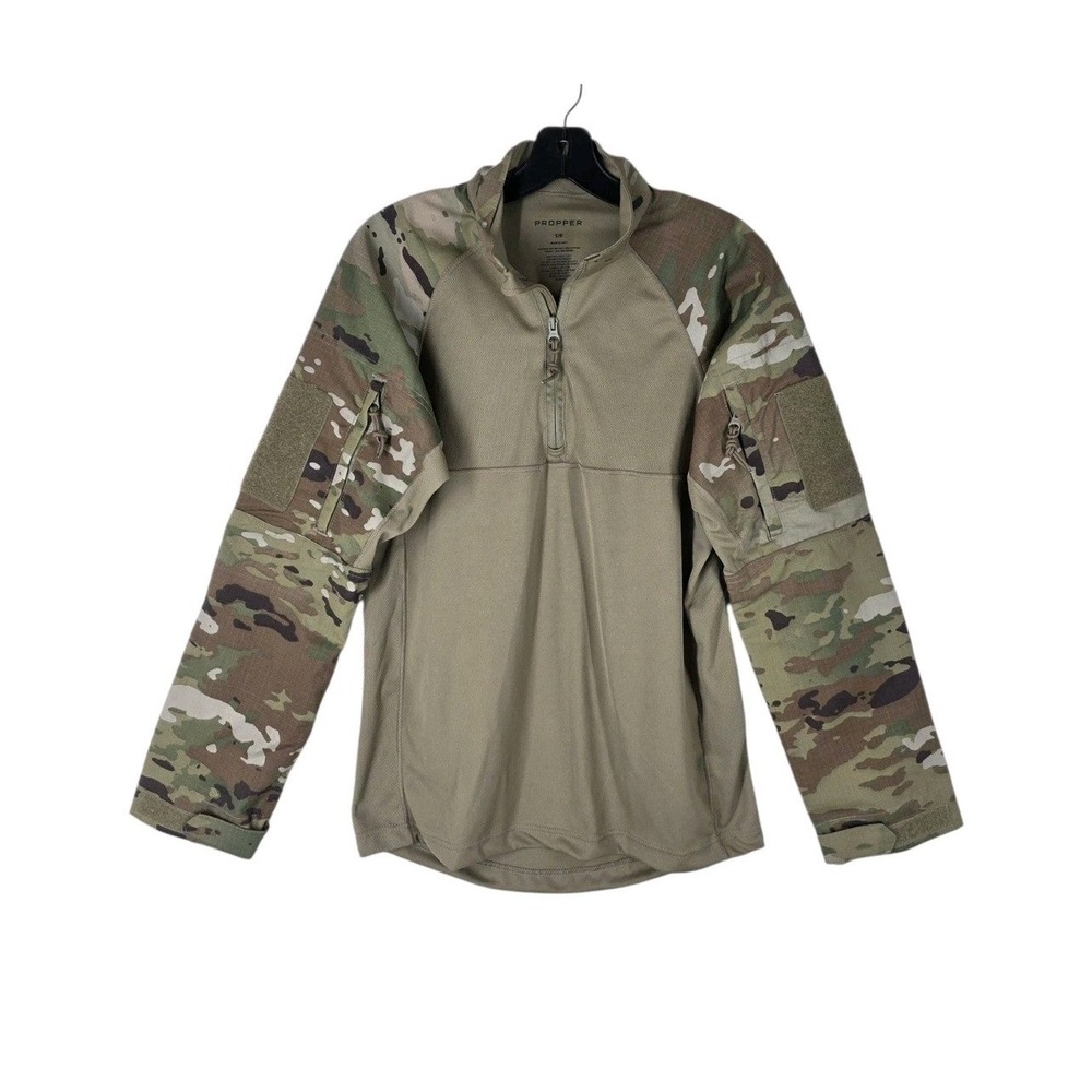 Propper Tactical Combat Shirt Mens S Multicam Coyote Tan Quarter Zip Work LS - Picture 2 of 12